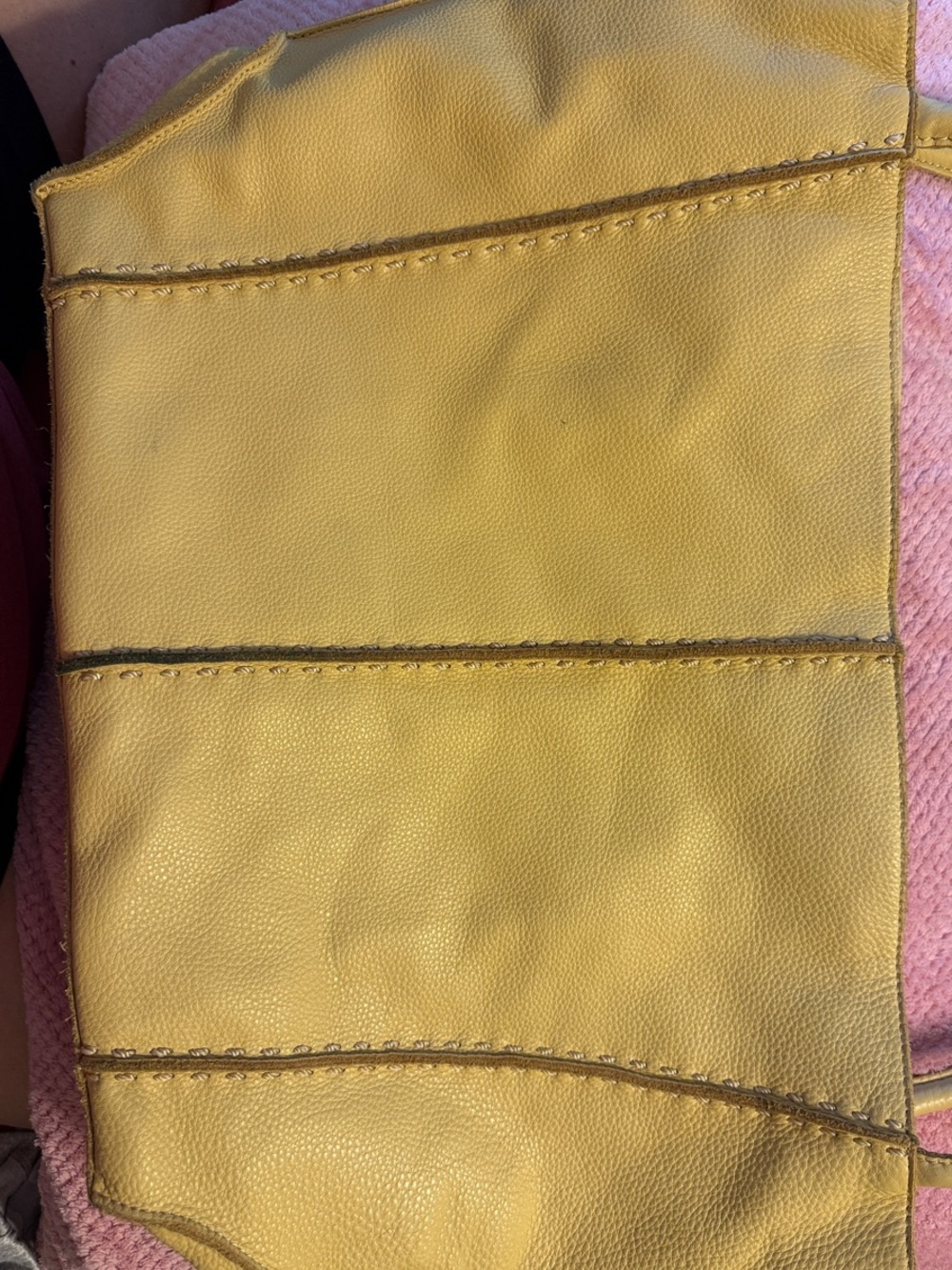 The sak-Yellow Leather Tote Bag